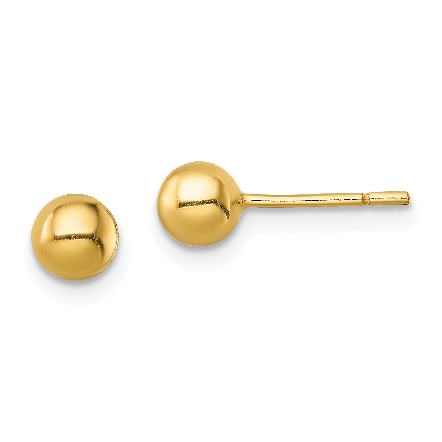 Sterling Silver Gold-Tone Polished 5mm Ball Post Earrings Main image