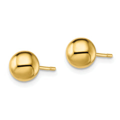 Sterling Silver Gold-Tone Polished 7mm Ball Post Earrings