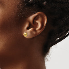 Sterling Silver Gold-Tone Polished 7mm Ball Post Earrings