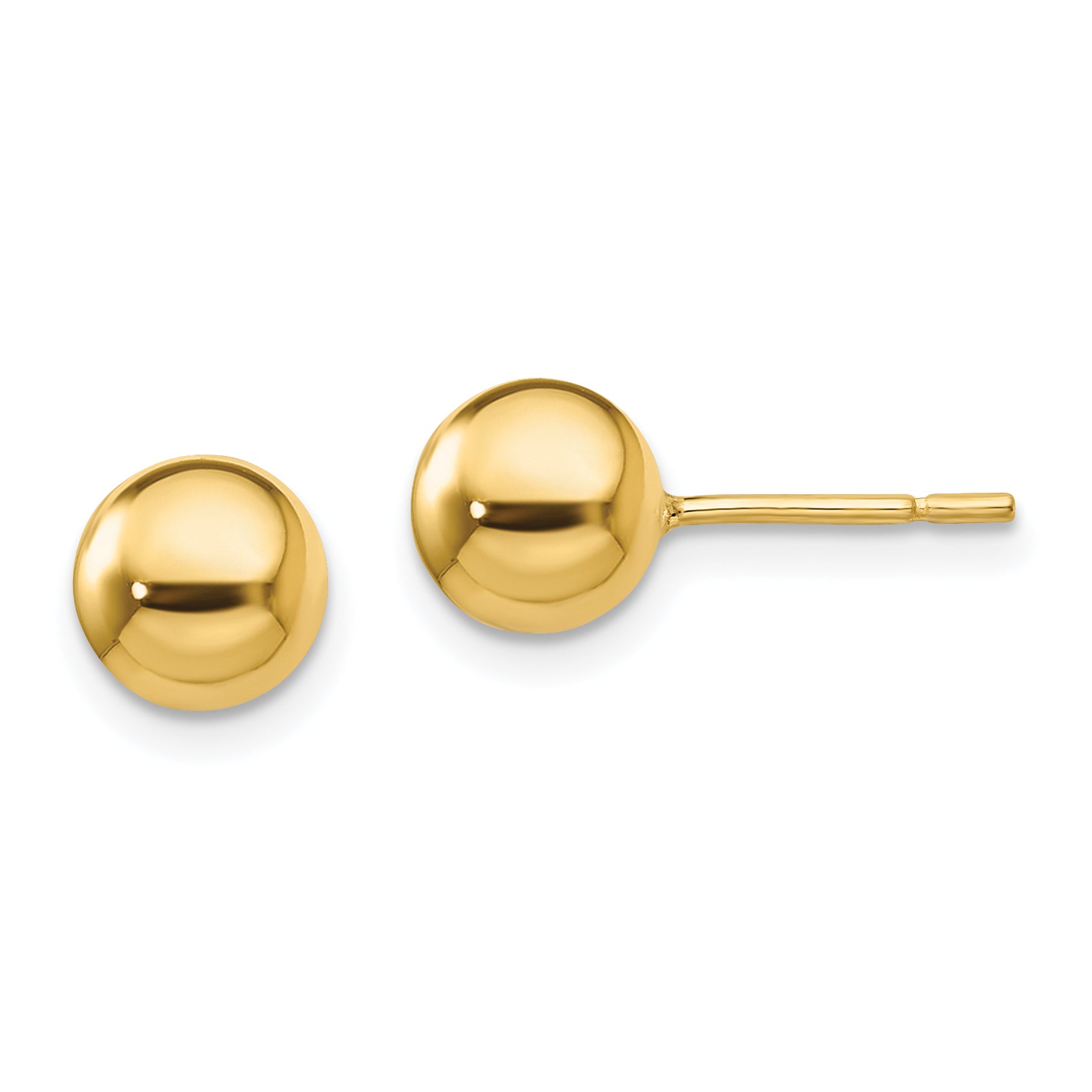 Sterling Silver Gold-Tone Polished 7mm Ball Post Earrings Main image