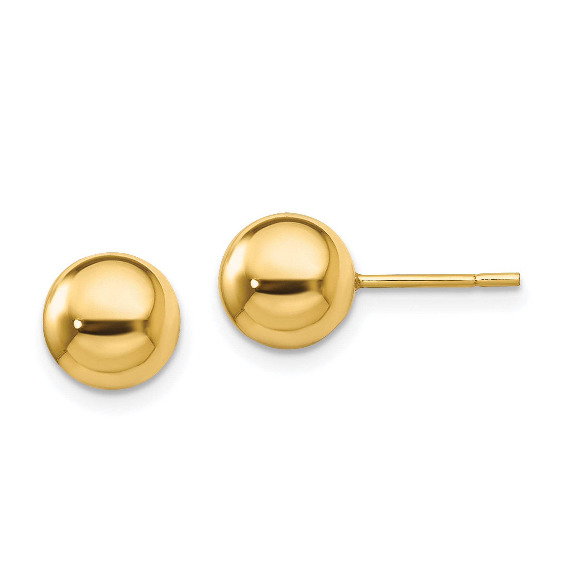 Sterling Silver Gold-Tone Polished 8mm Ball Post Earrings Main image