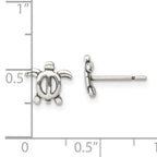 Sterling Silver Antiqued Turtle Post Earrings