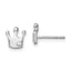 Sterling Silver Rhodium-plated CZ Crown Post Earrings