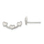 Sterling Silver Polished 3-Heart Post Earrings