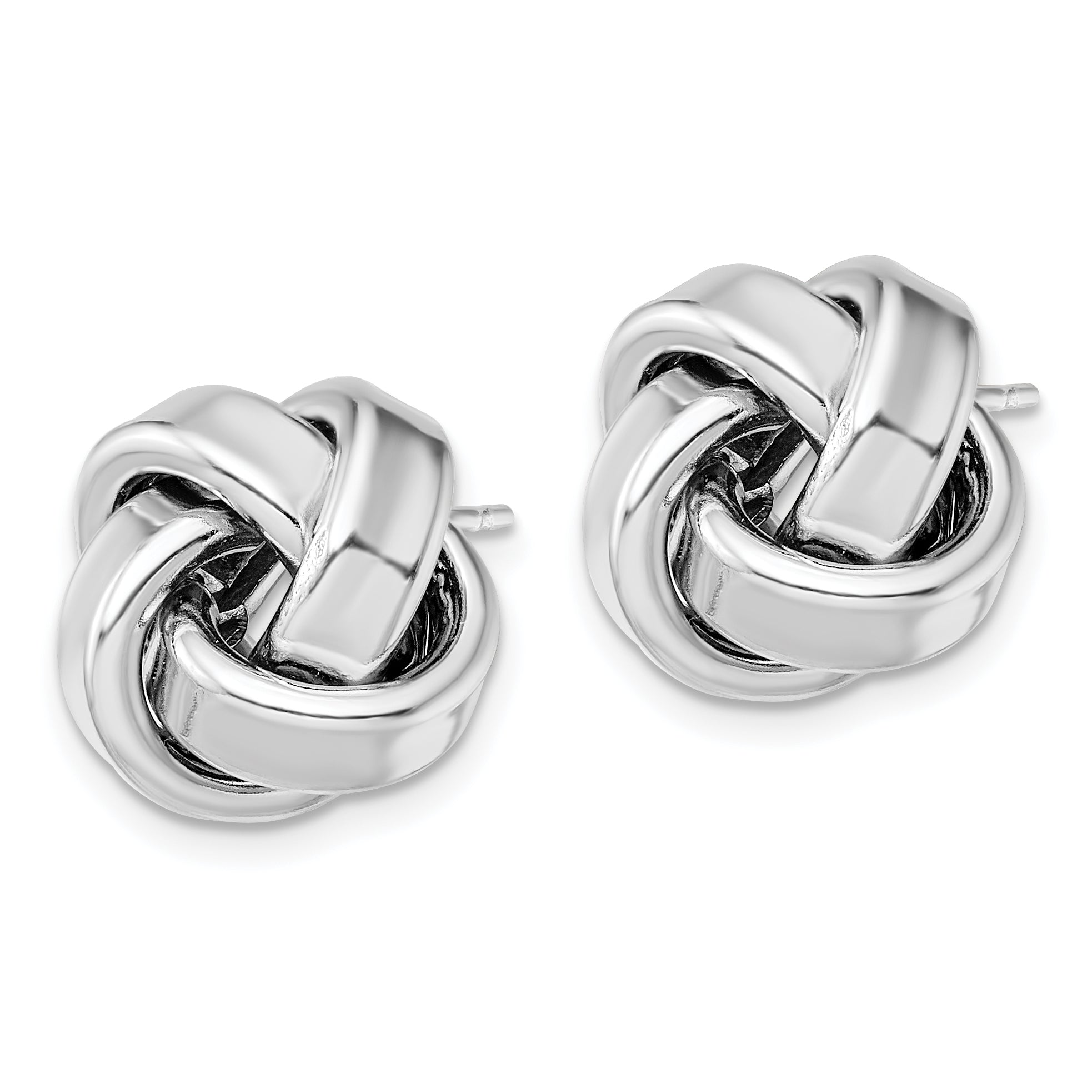Sterling Silver Rhodium Plated Polished Love Knot Post Earrings Secondary image