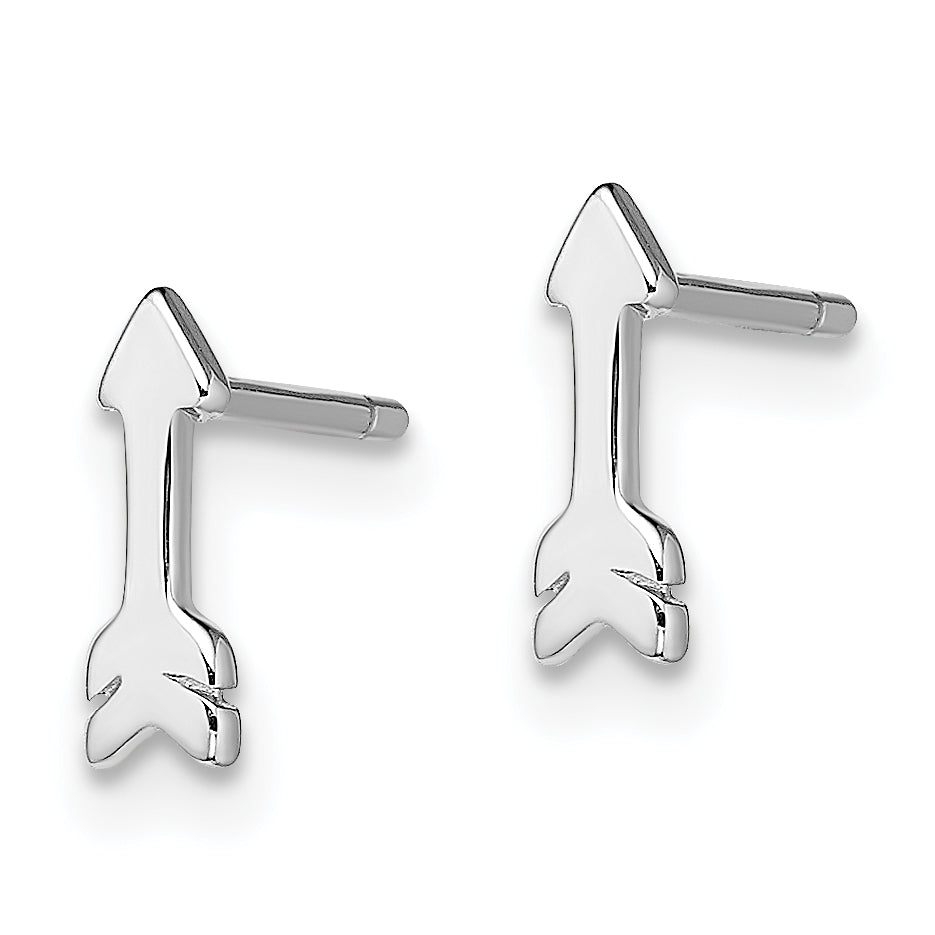 Sterling Silver Rhodium-plated Arrow Post Earrings Secondary image