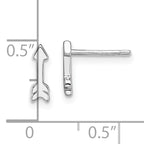 Sterling Silver Rhodium-plated Arrow Post Earrings
