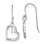 Sterling Silver Rhodium-plated CZ Heart Dangle Earrings