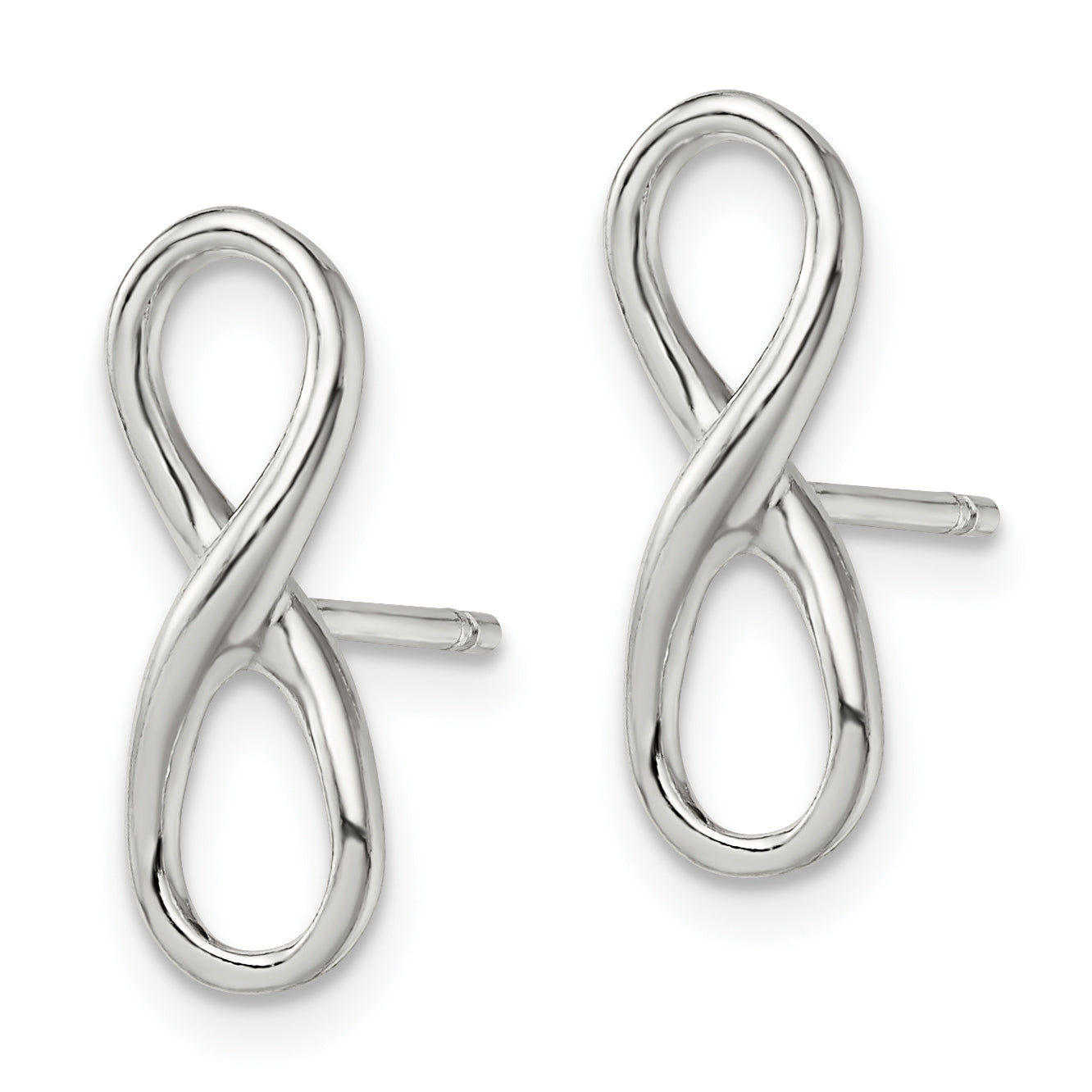 Sterling Silver Rhodium-plated Polished Infinity Knot Post Earrings Secondary image