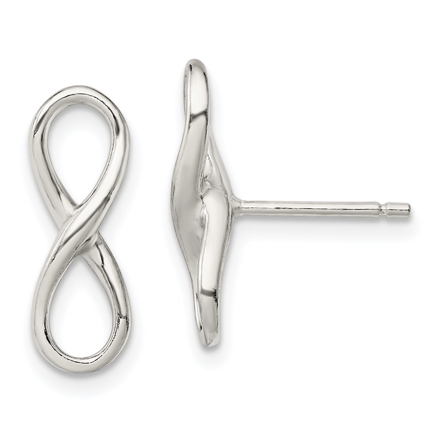 Sterling Silver Rhodium-plated Polished Infinity Knot Post Earrings Main image