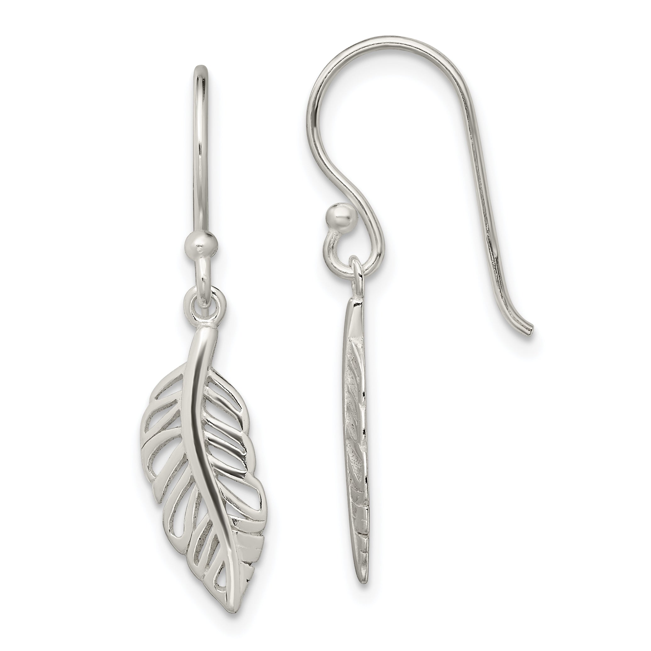Sterling Silver Leaf Dangle Earrings Main image