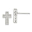 Sterling Silver Rhodium-plated CZ Cross Post Earrings