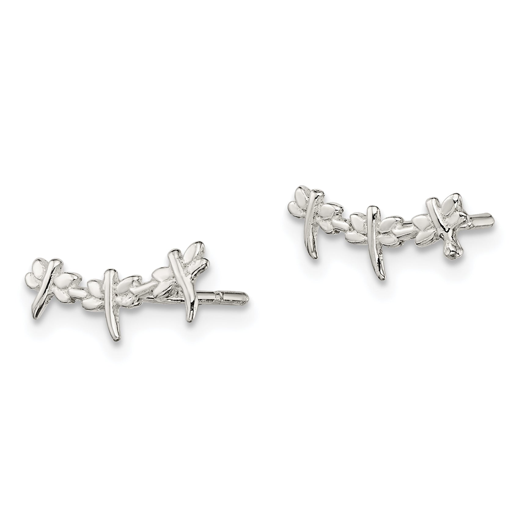 Sterling Silver Polished Dragonfly Post Earrings Secondary image