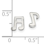 Sterling Silver Polished Left and Right Music Notes Post Earrings