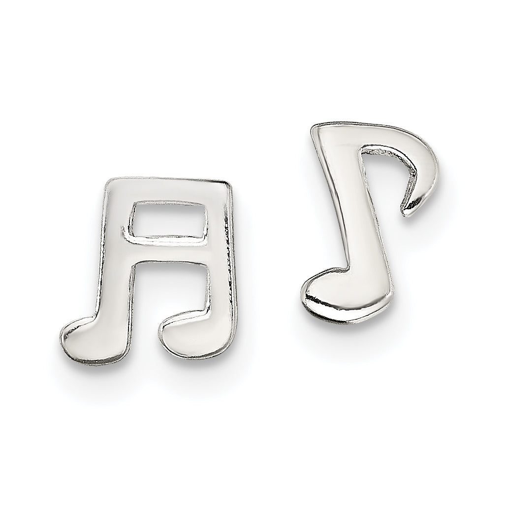 Sterling Silver Polished Left and Right Music Notes Post Earrings Main image