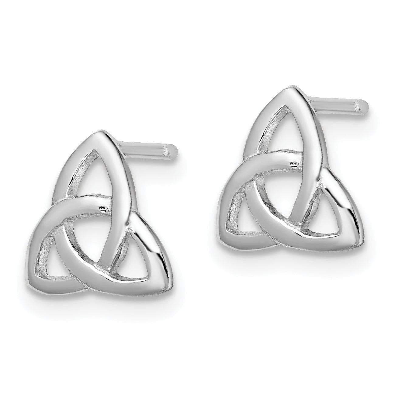 Sterling Silver Rhodium-plated Polished Celtic Knot Post Earrings Secondary image