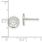 Sterling Silver Rhodium-plated Tree Post Earrings