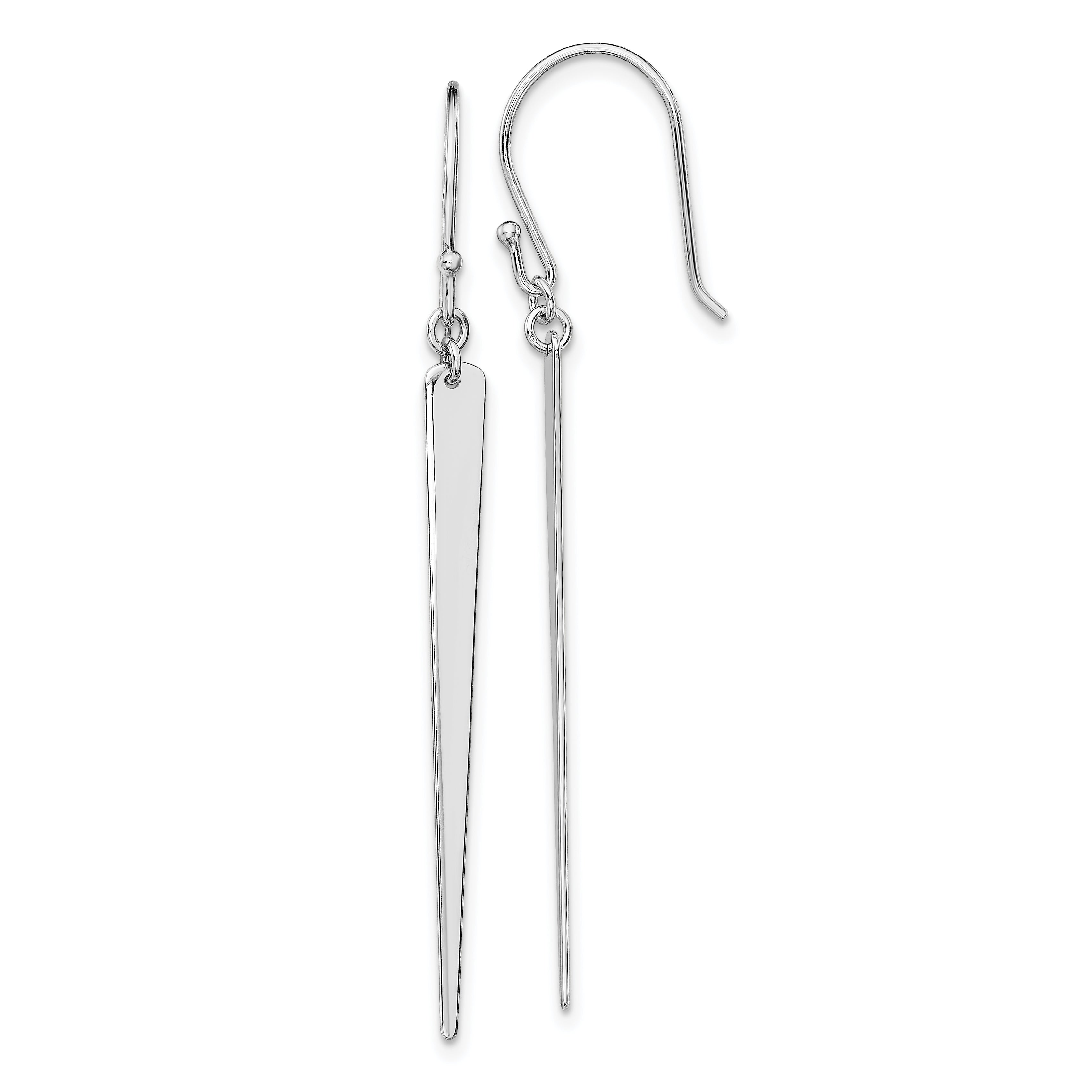 Sterling Silver Rhodium-plated Polished Spike Dangle Earrings Main image