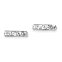 Sterling Silver Rhodium-plated Polished CZ Pair of Cuff Earrings