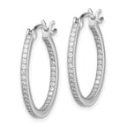 Sterling Silver Rhodium-plated Micro PavÃÆÃÂ¢ÃÂ¢Ã¢â¬Å¡ÃÂ¬Ãâ¦ÃÂ¡ CZ In/Out Hoops