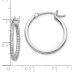 Sterling Silver Rhodium-plated Micro PavÃÆÃÂ¢ÃÂ¢Ã¢â¬Å¡ÃÂ¬Ãâ¦ÃÂ¡ CZ In/Out Hoops