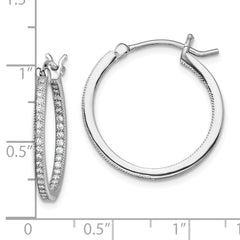 Sterling Silver Rhodium-plated Micro PavÃÆÃÂ¢ÃÂ¢Ã¢â¬Å¡ÃÂ¬Ãâ¦ÃÂ¡ CZ In/Out Hoops
