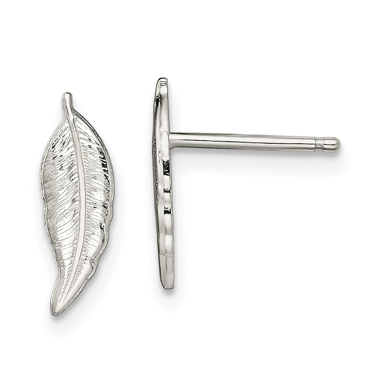 Sterling Silver Polished Feather Post Earrings Main image