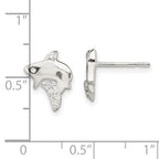 Sterling Silver Polished CZ Shark Post Earrings