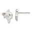 Sterling Silver Polished CZ Shark Post Earrings