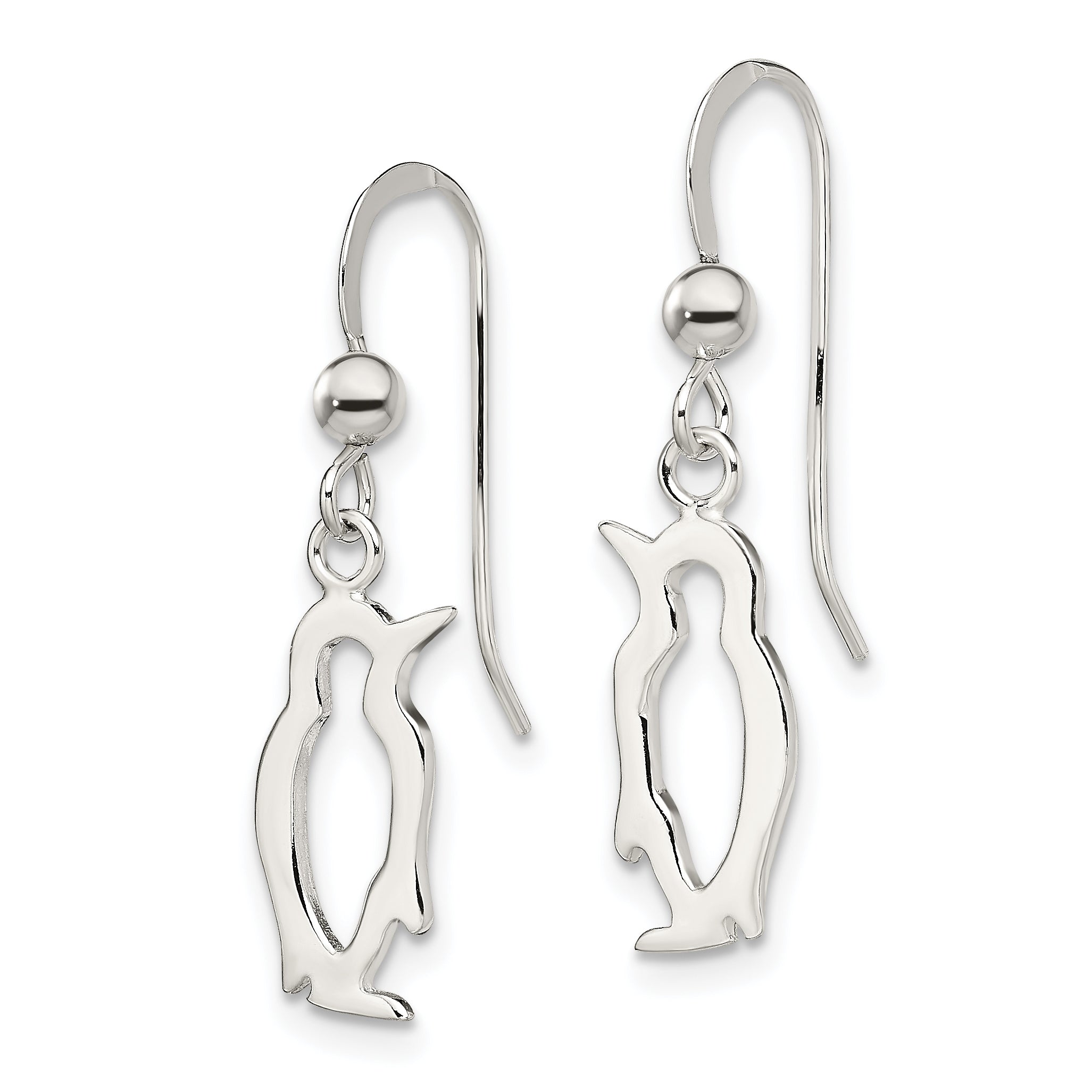 Sterling Silver Penguin Shepherd Hook Earrings Secondary image