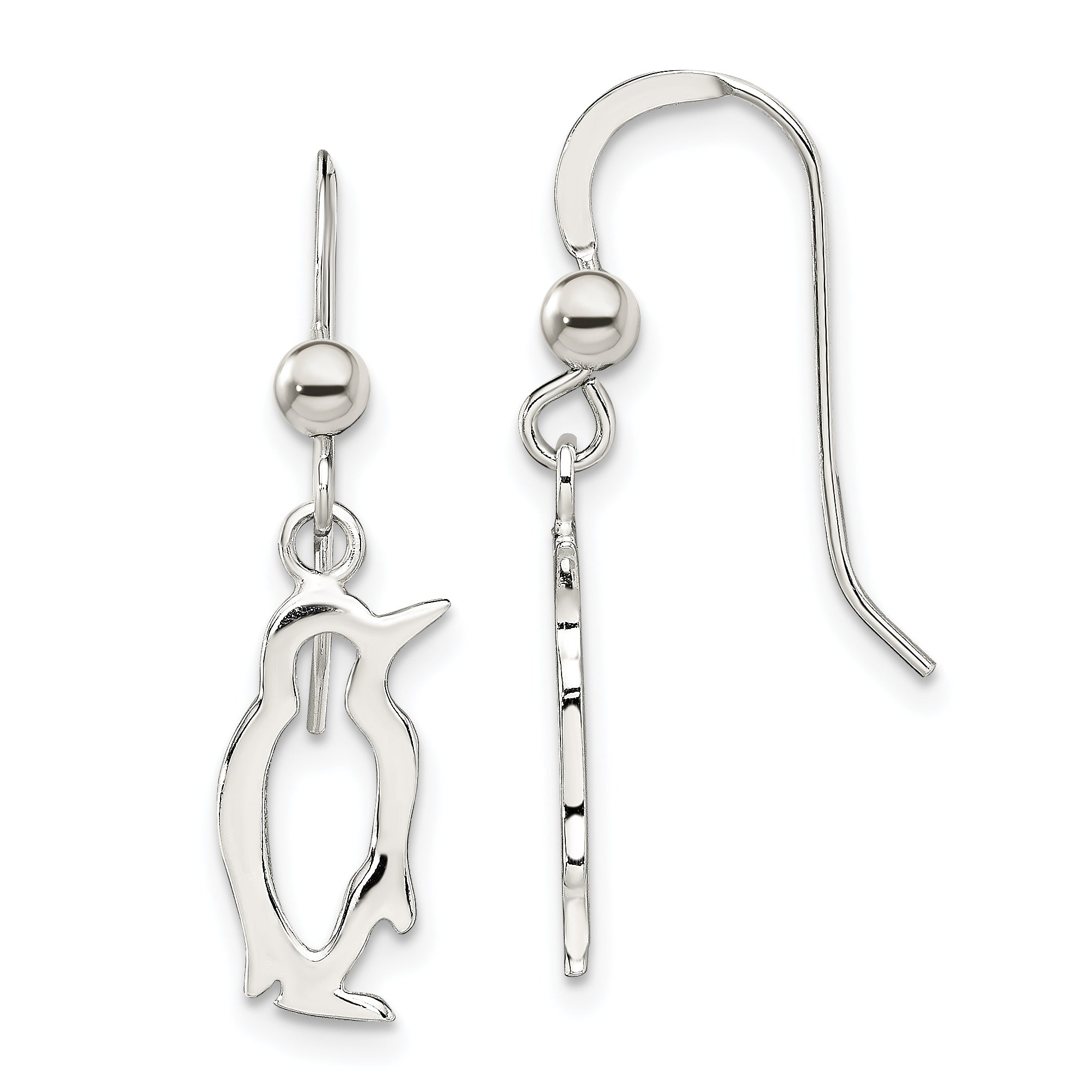 Sterling Silver Penguin Shepherd Hook Earrings Main image