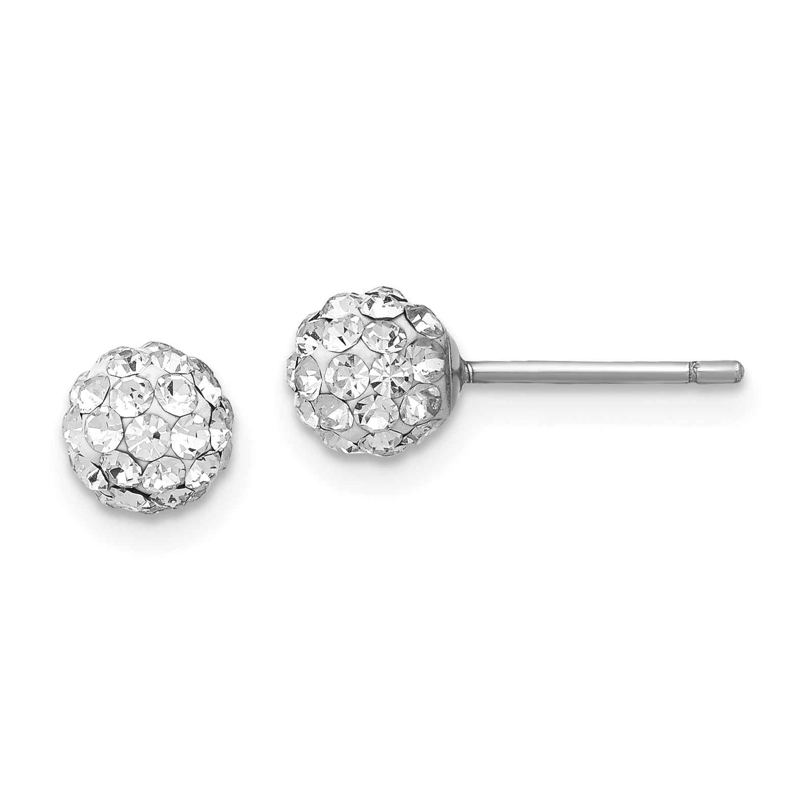 Sterling Silver Rhodium-plated Set of 3 MOP/Crystal Front Back Earrings