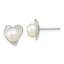 Sterling Silver RH 7-8mm White Button FWC Pearl Post Earrings