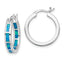 Sterling Silver Rhodium-plated Blue Cr. Opal In/Out Round Hoop Earrings