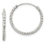 Sterling Silver Diamond Cut 1.5x18mm Endless Hoop Earrings