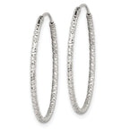 Sterling Silver Diamond Cut 1.5x28mm Endless Hoop Earrings