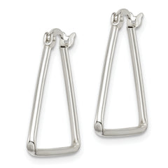 Sterling Silver Polished Triangle Hoop Earrings