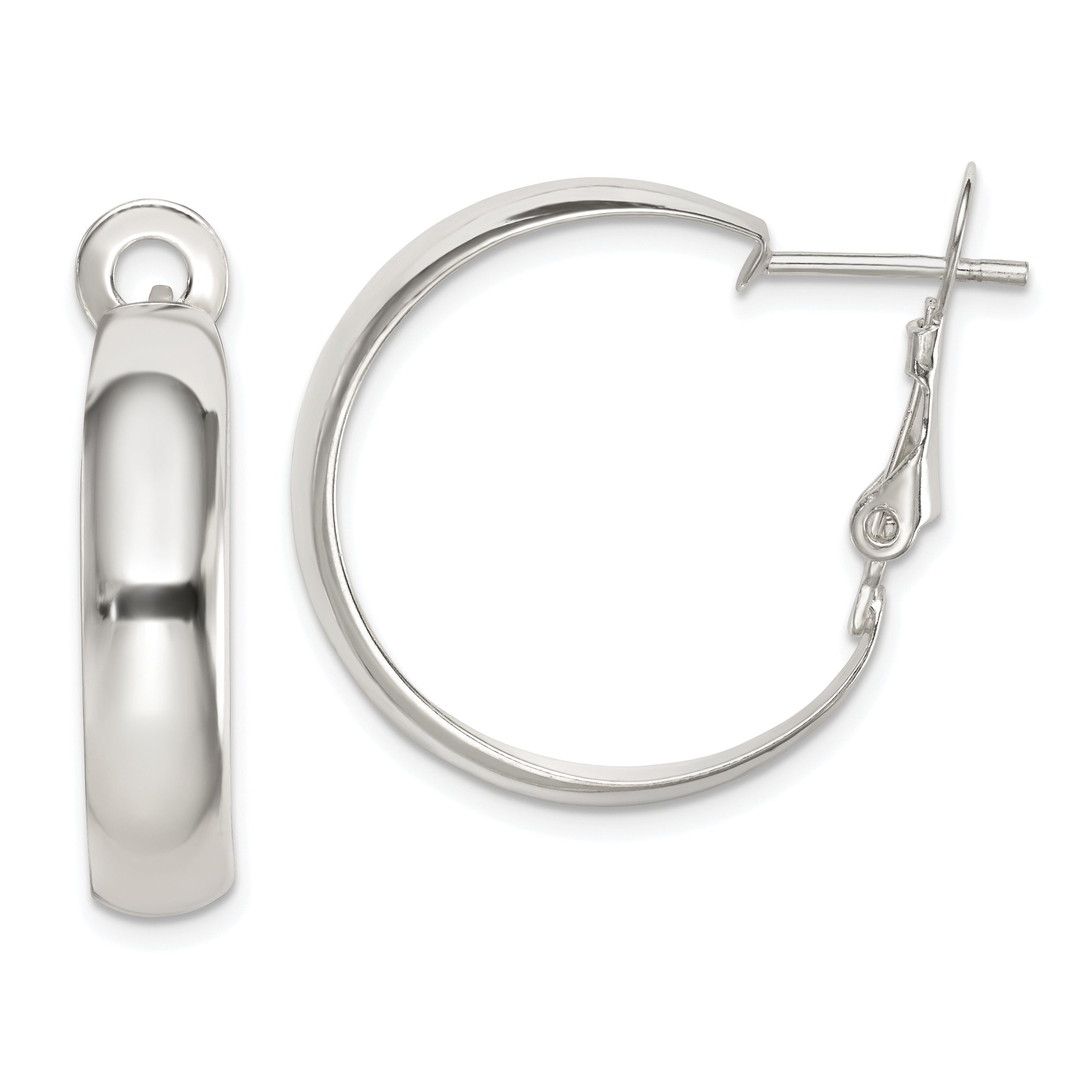 Sterling Silver Polished 6mm Omega Back Hoop Earrings Main image