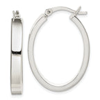 Sterling Silver Polished 4mm Oval Hoop Earrings