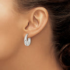 Sterling Silver Polished & Tapered Round Hoop Earrings
