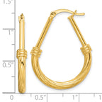 Sterling Silver Gold Tone Textured Hoop Earrings