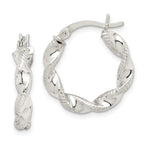 Sterling Silver Twisted and Textured Hoop Earrings