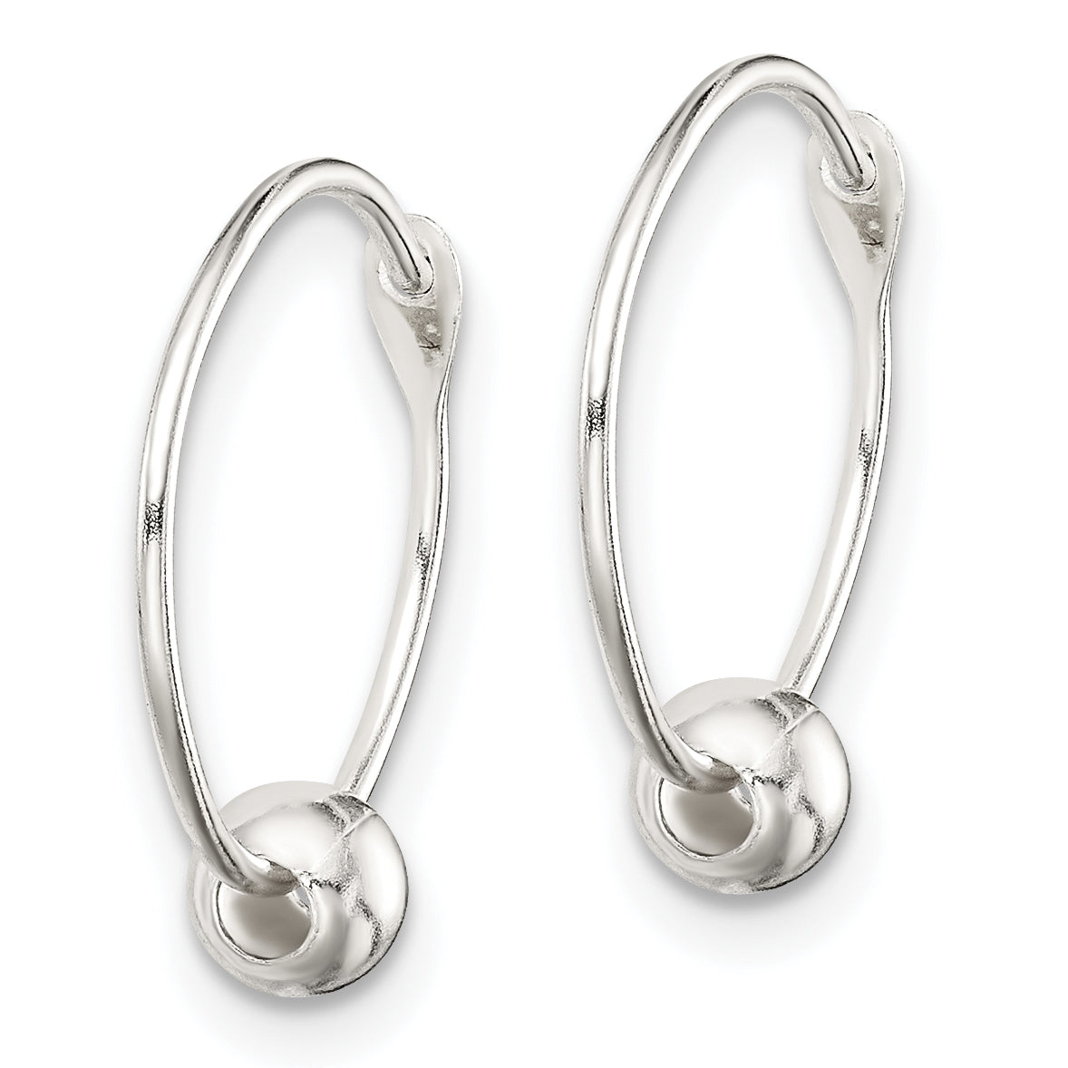 Sterling Silver Beaded Endless Hoop Earrings Secondary image