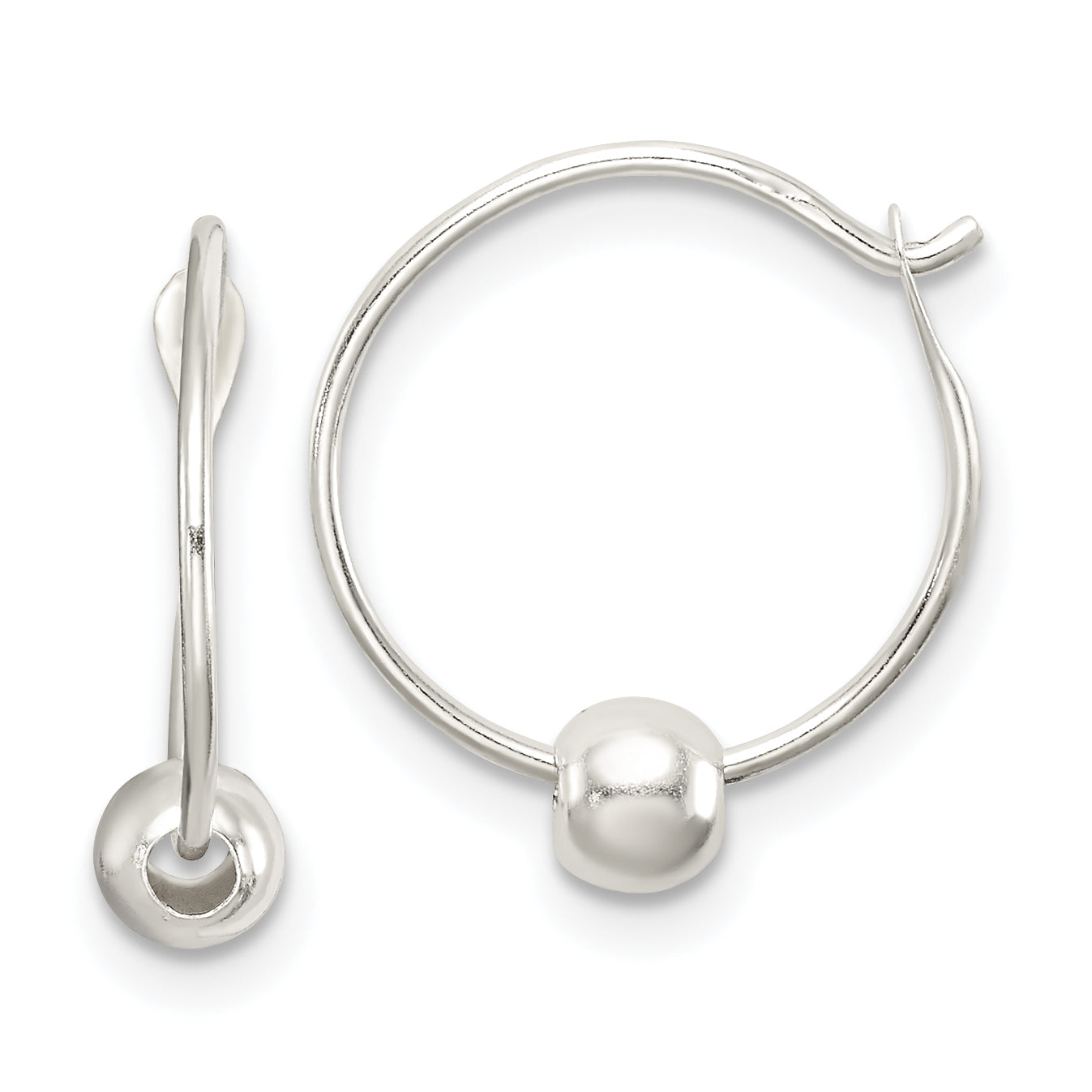 Sterling Silver Beaded Endless Hoop Earrings Main image