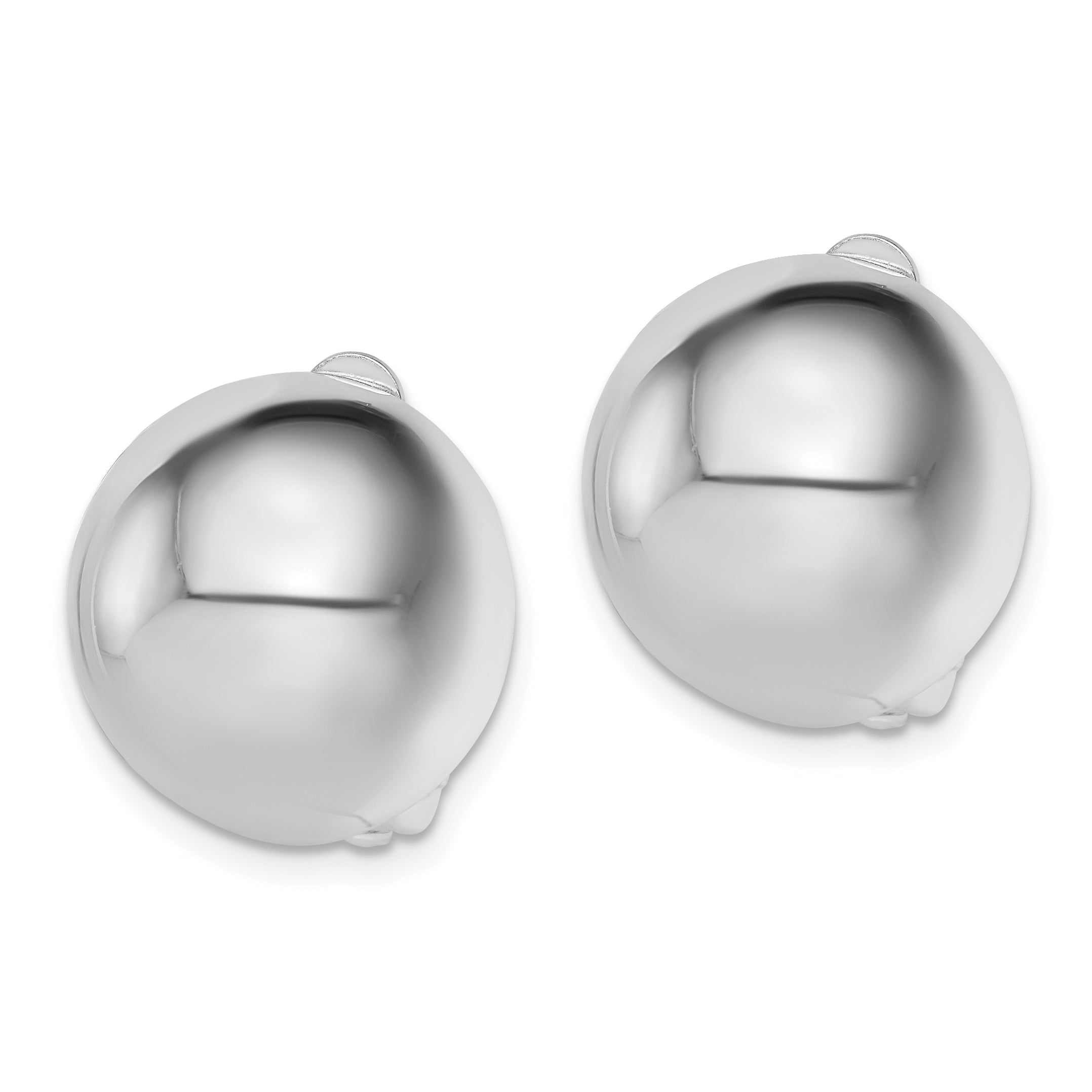 Sterling Silver Rhodium-plated Polished Non-Pierced Circle Earrings Secondary image