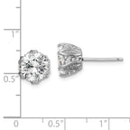 Sterling Silver Rhodium-plated CZ Stud Earrings