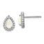 Sterling Silver Lab Created Opal Post Earrings
