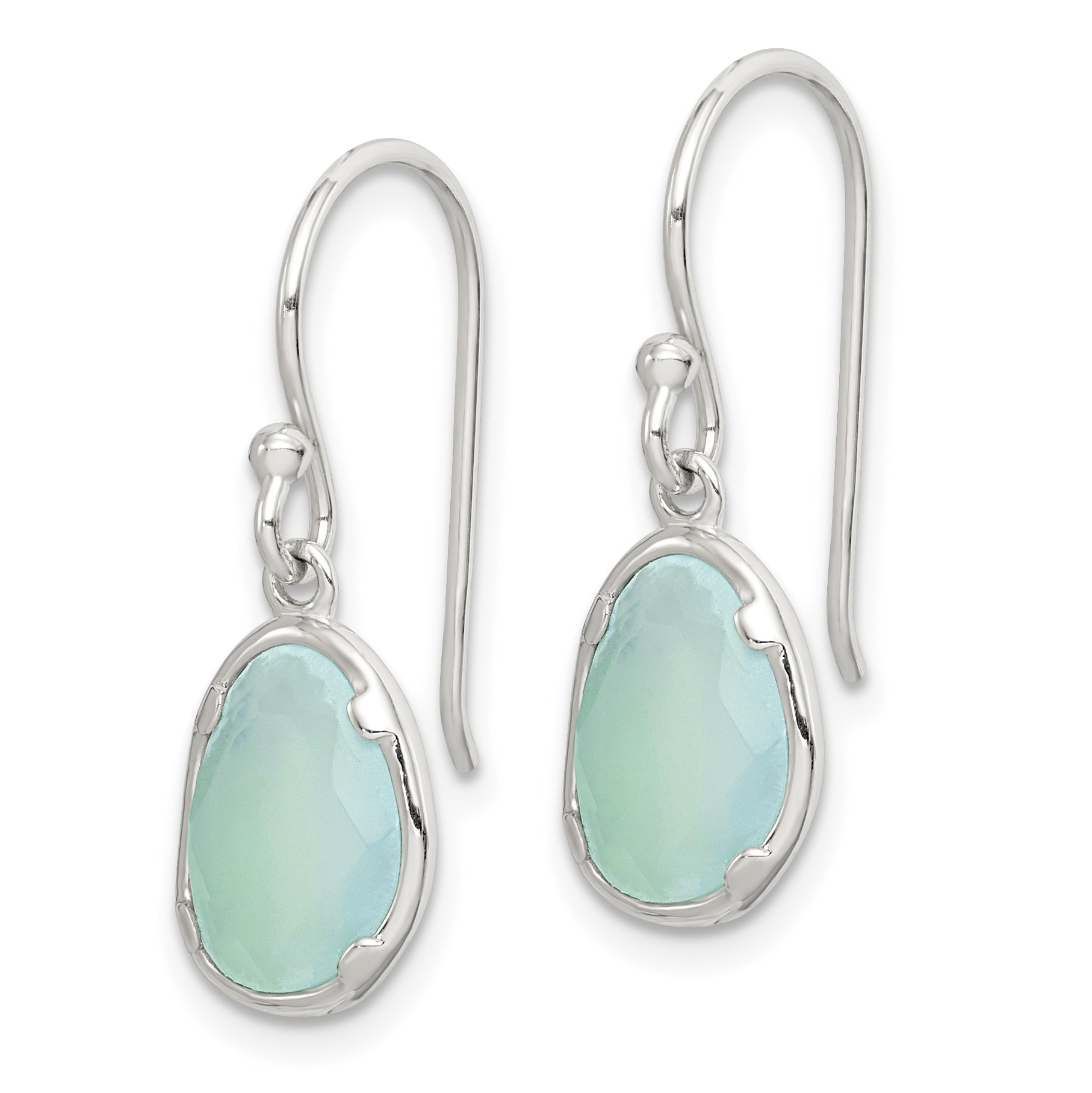 Sterling Silver Blue Chalcedony Dangle Earrings Secondary image