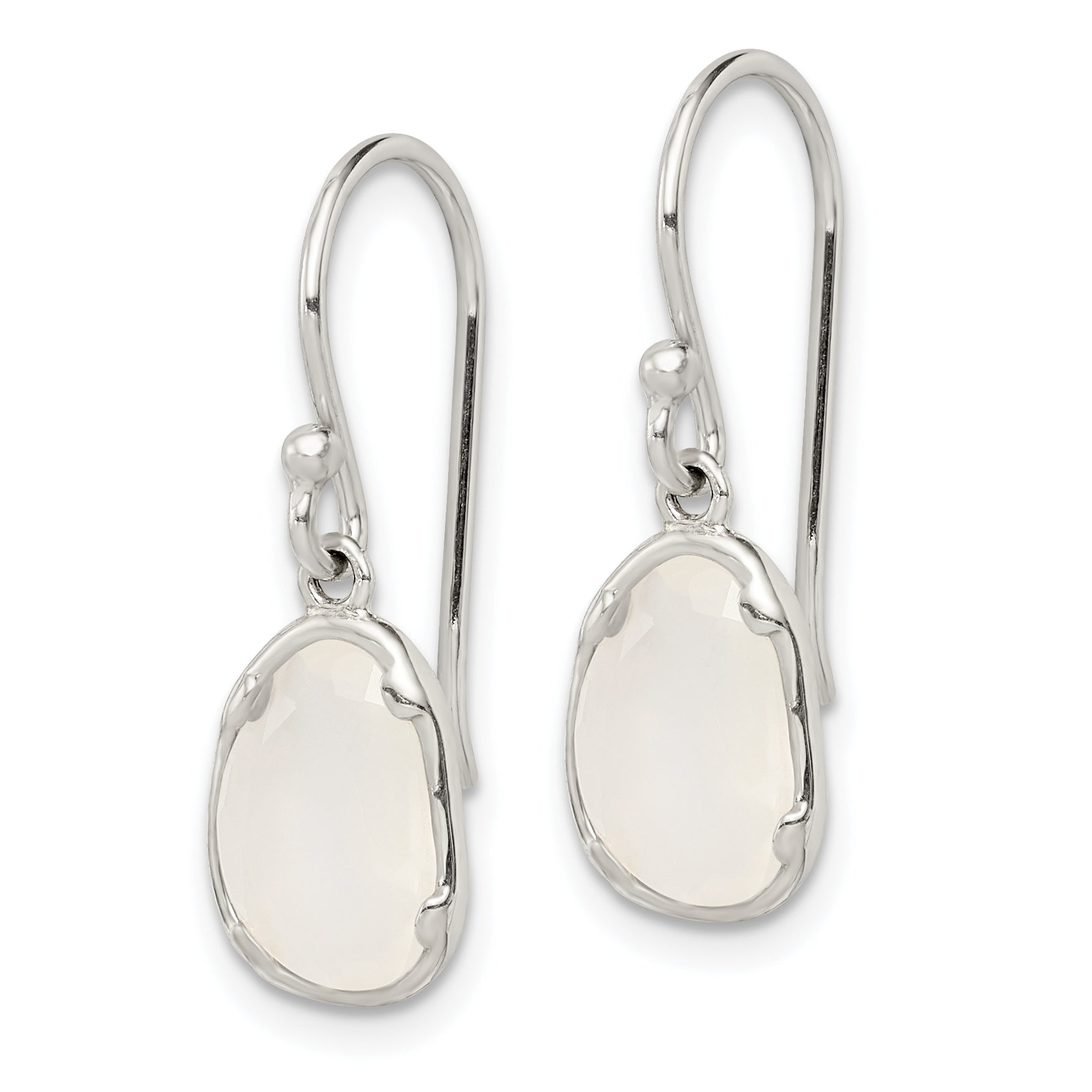 Sterling Silver White Chalcedony Dangle Earrings Secondary image
