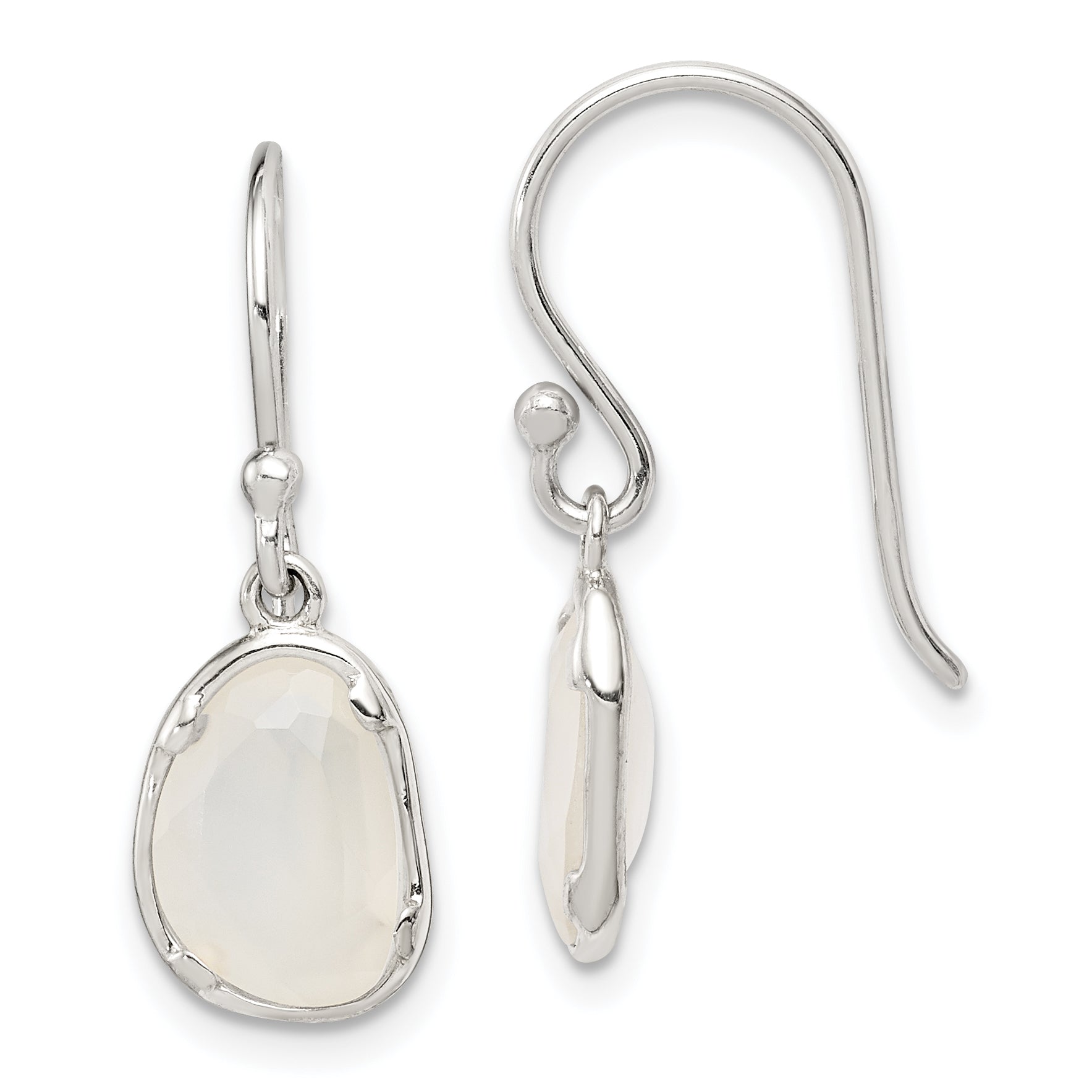 Sterling Silver White Chalcedony Dangle Earrings Main image